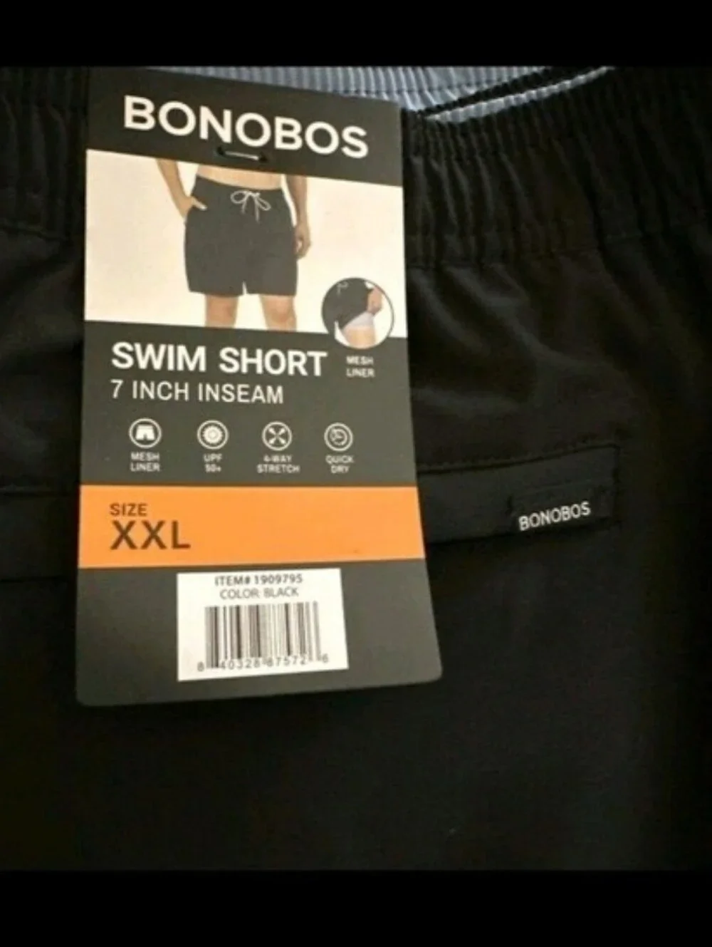 Bonobos Men's Swim Short Nwt XXL Black
